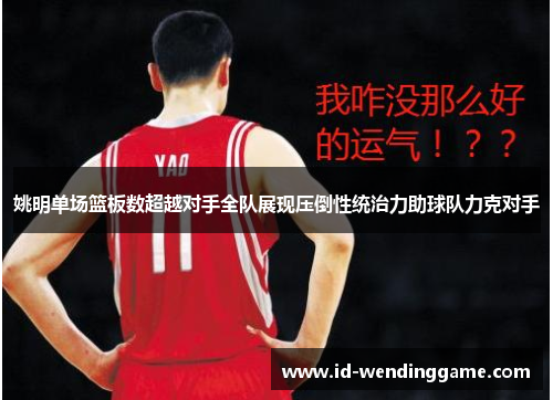 姚明单场篮板数超越对手全队展现压倒性统治力助球队力克对手